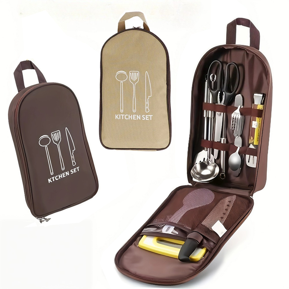 Camping Cooking Utensil Bag - Bolsa de cocina portátil para exteriores,