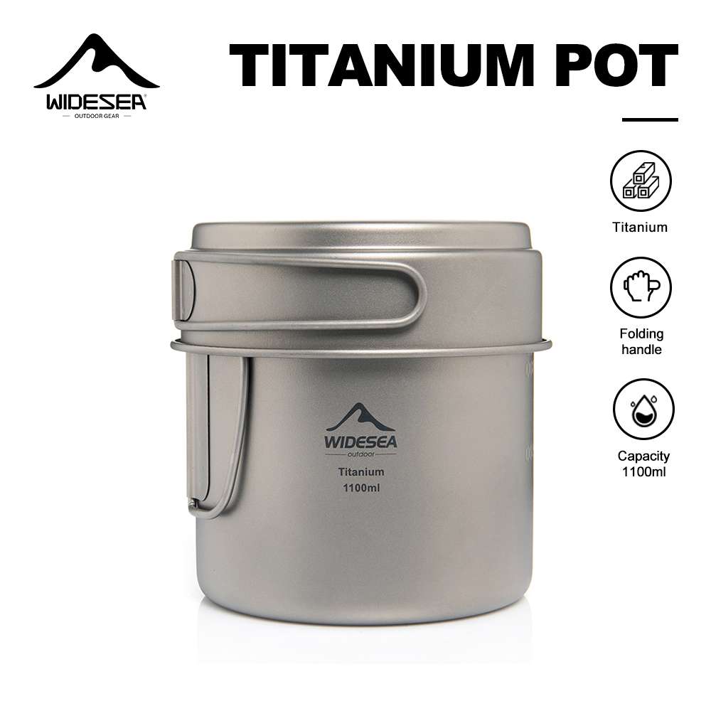 Camping Cooking Set Stainless Steel - Widesea Olla de camping ultraligera de