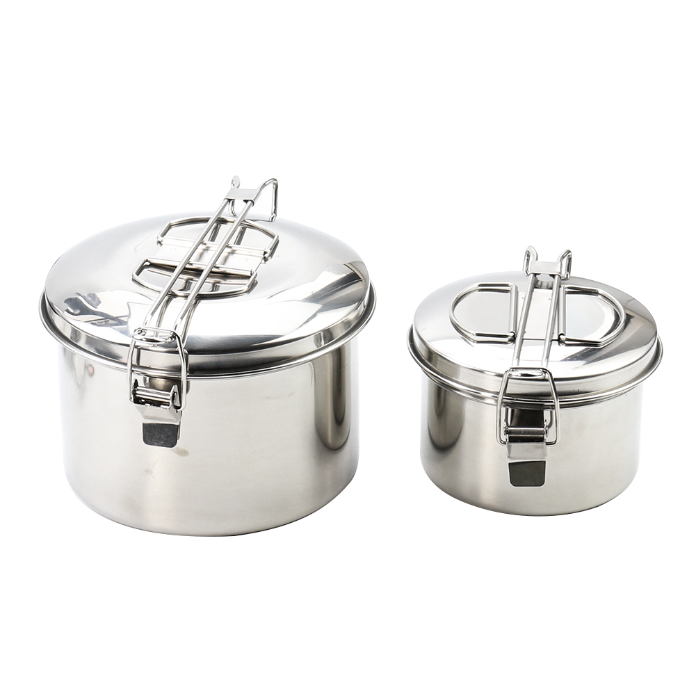 Camping Cooking Pot With Lid - Olla colgante de acero inoxidable para