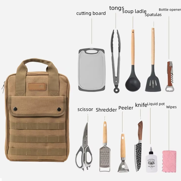 Camping Cooking Utensil Bag - Juego de utensilios de cocina para