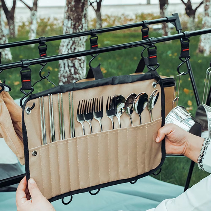 Camping Cooking Utensil Bag - Bolsa de almacenamiento portátil para vajilla