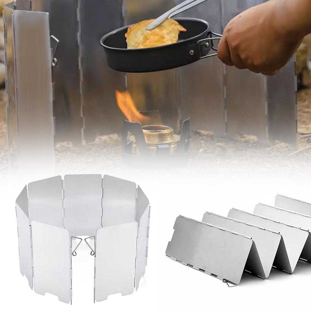 Camping Cooking Windscreen - Protector de viento plegable para exteriores,
