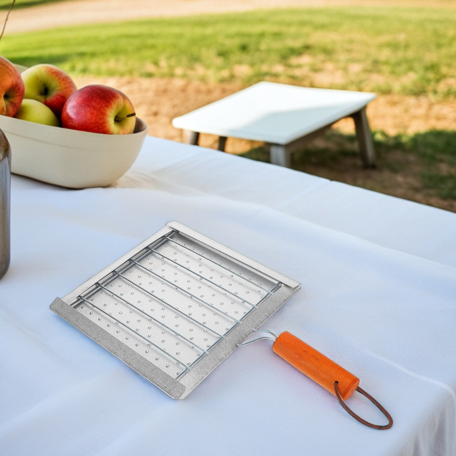 Camping Cooking Top - Rejilla portátil cuadrada de madera con
