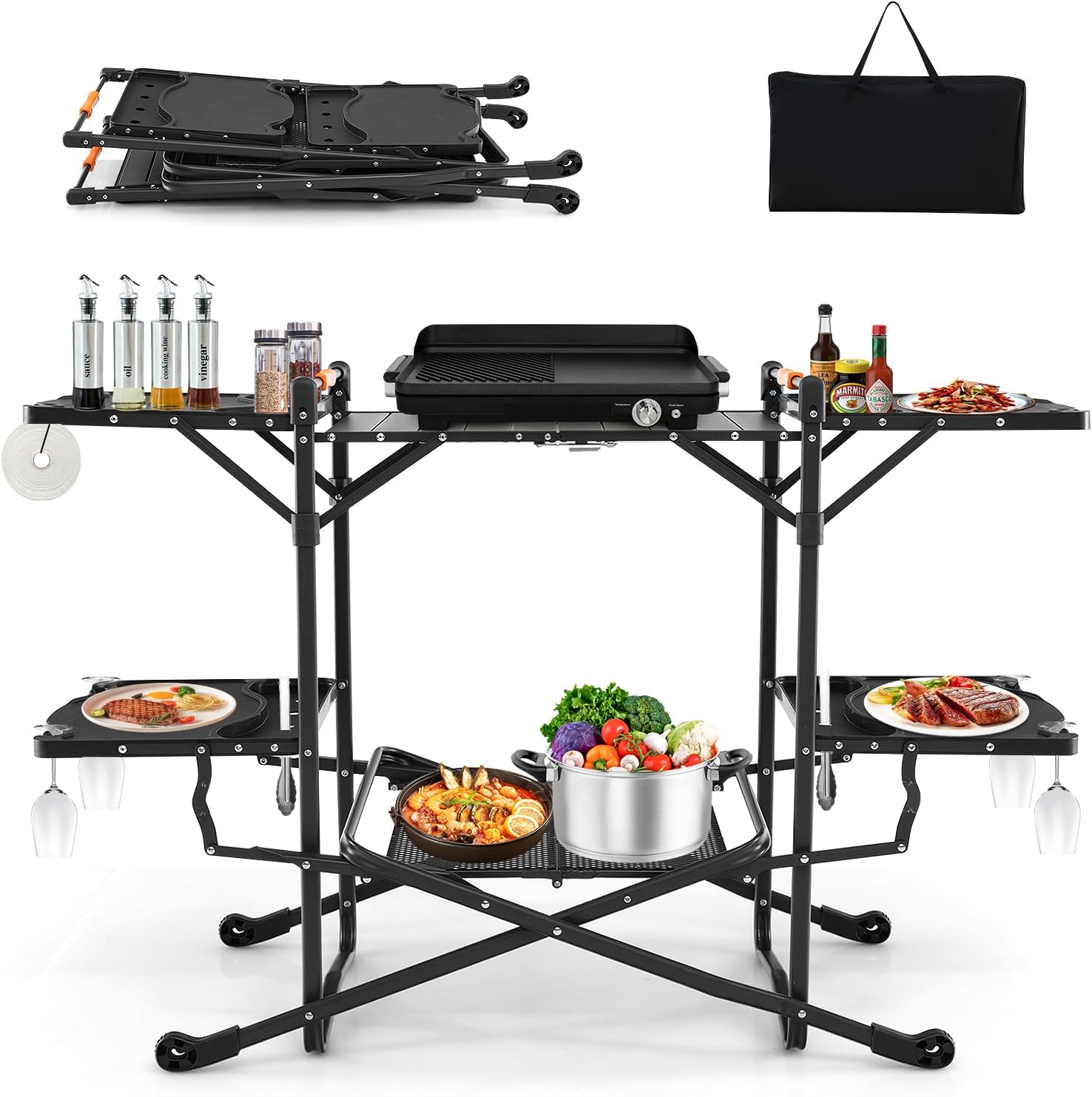 Camping Cooking Top - Mesa de Cocina Plegable Portátil para