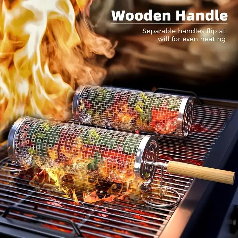 Camping Cooking Meat - Cesta de acero inoxidable para parrilla