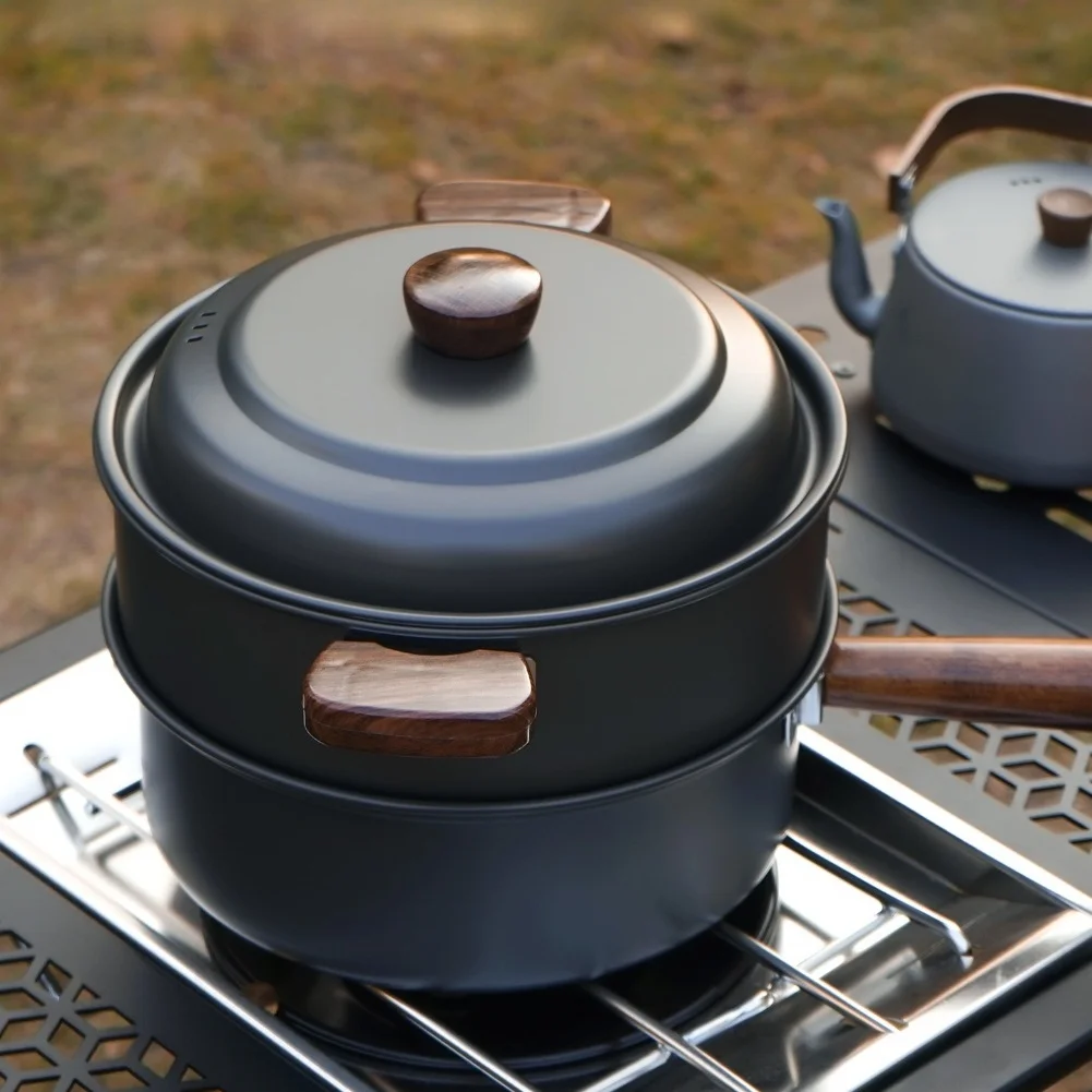 Camping Cooking Pot With Lid - Juego de ollas de cocina para