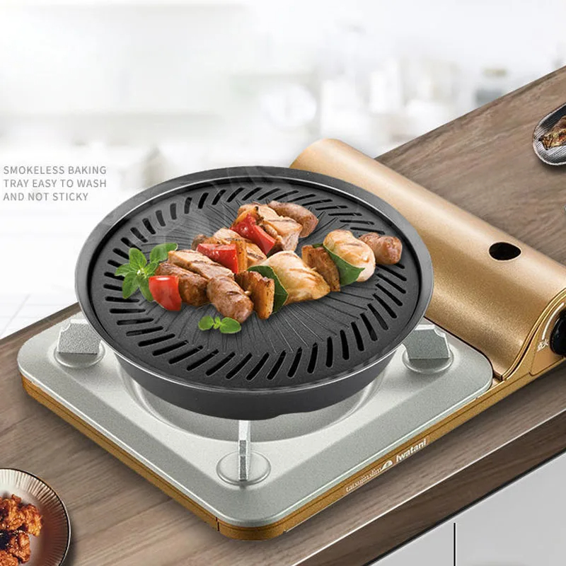 Camping Cooking Top - Bandeja de barbacoa antiadherente coreana, casete