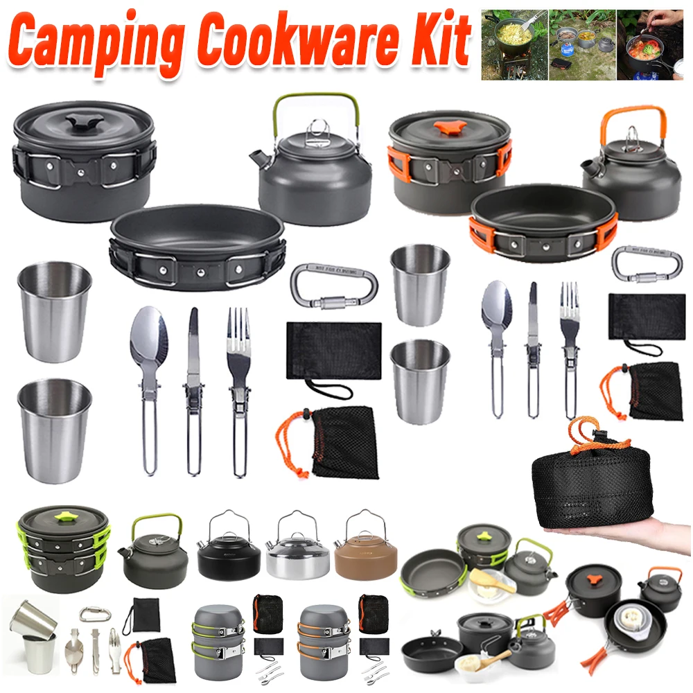 Camping Cooking Set Stainless Steel - Kit de utensilios de cocina para