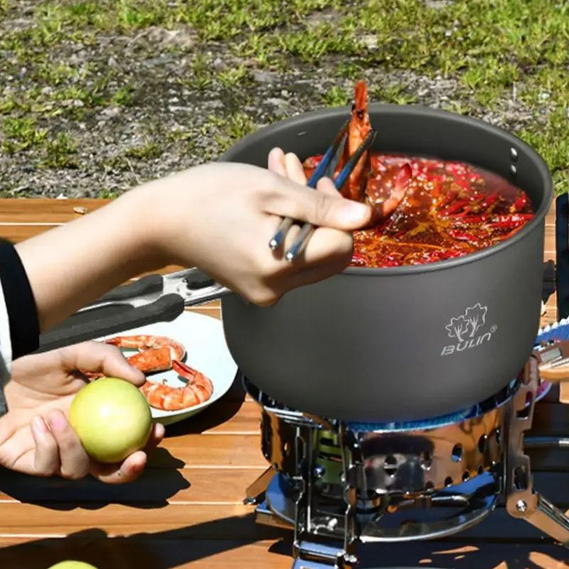 Olla de cocina para acampar Bu - Camping Cooking Set Stainless Steel reseña y precio