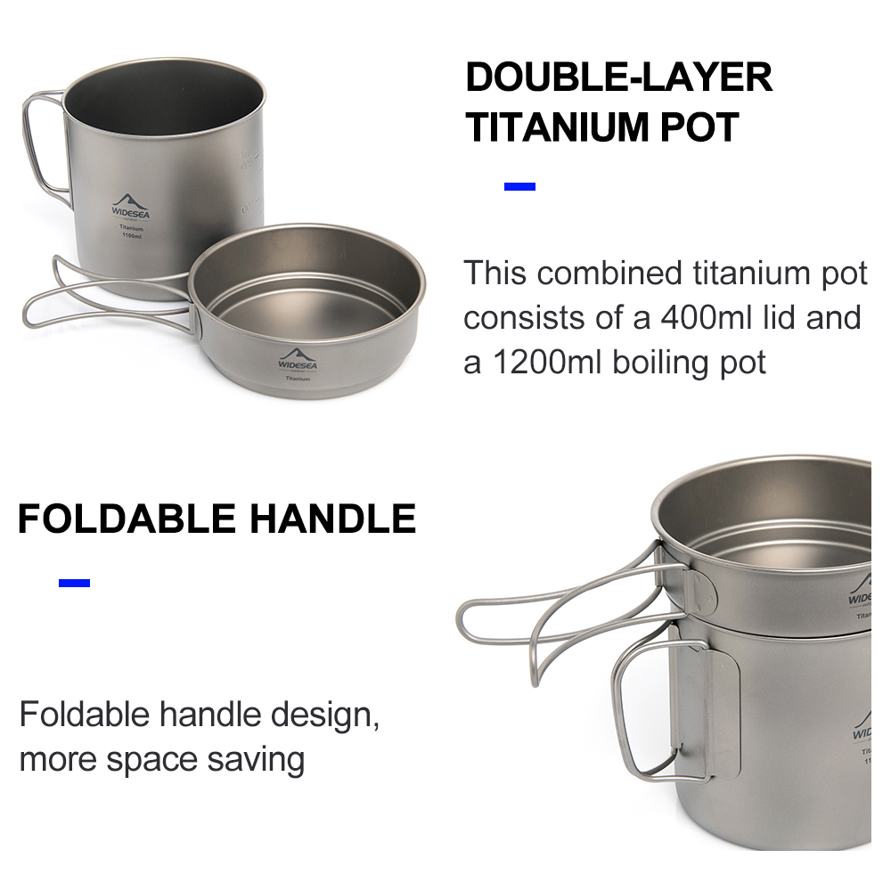 Widesea Olla de camping ultral - Camping Cooking Set Stainless Steel reseña y precio