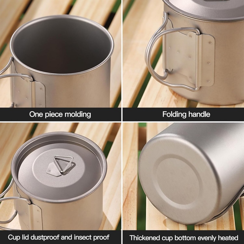 Taza de camping de titanio con - Camping Cooking Utensil Bag reseña y precio