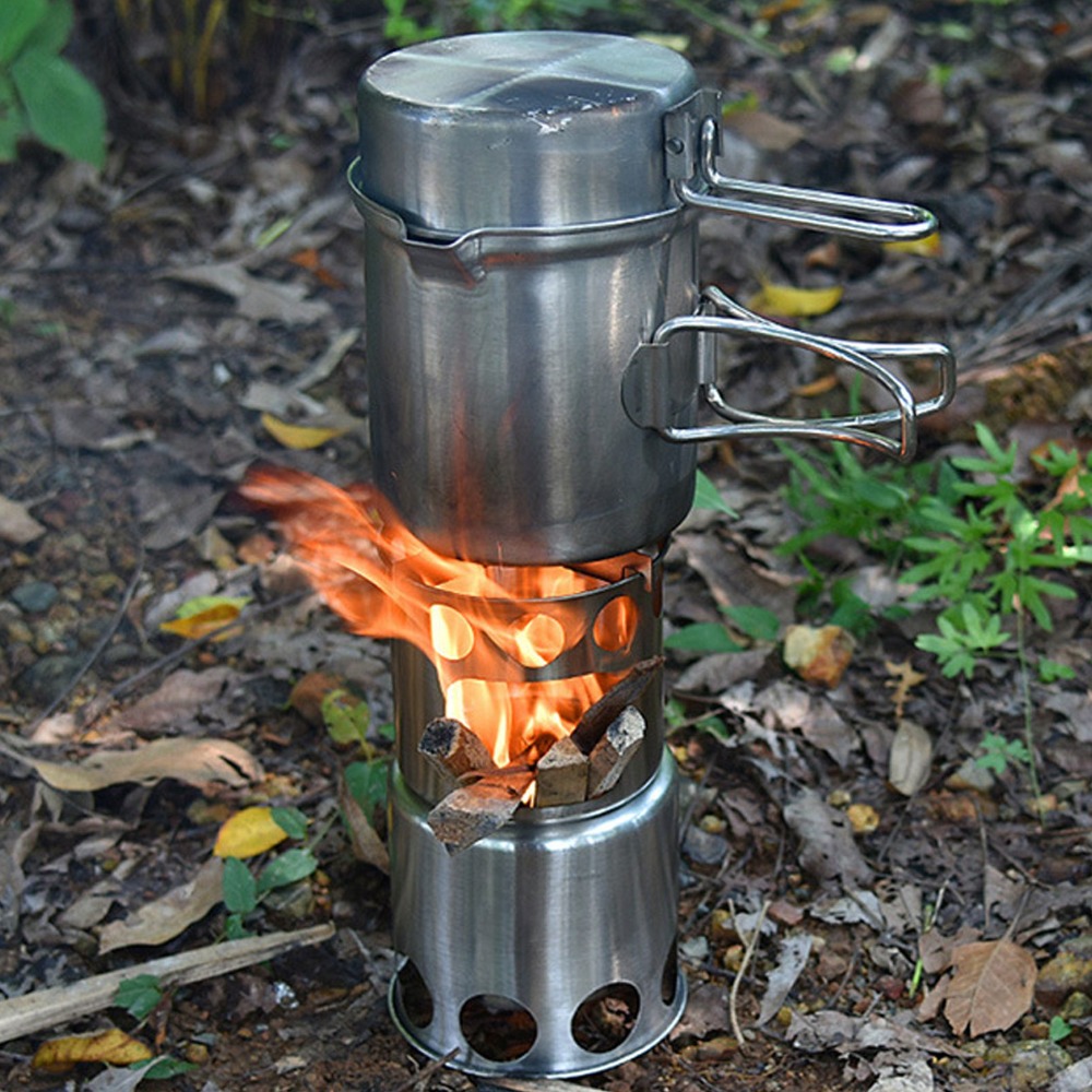 Juego de utensilios de cocina  - Camping Cooking Set Stainless Steel reseña y precio