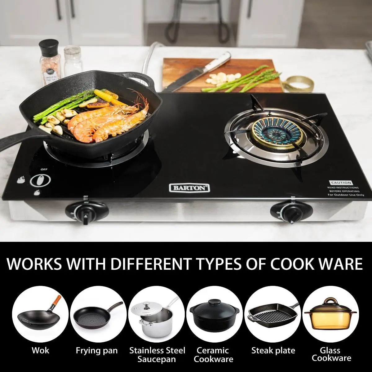 Estufa de gas propano de 2 que - Camping Cooking Top reseña y precio