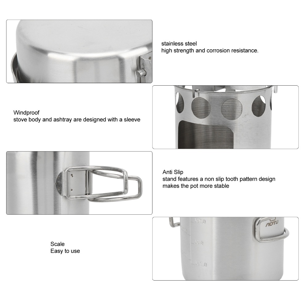 Juego de utensilios de cocina  - Camping Cooking Set Stainless Steel reseña y precio