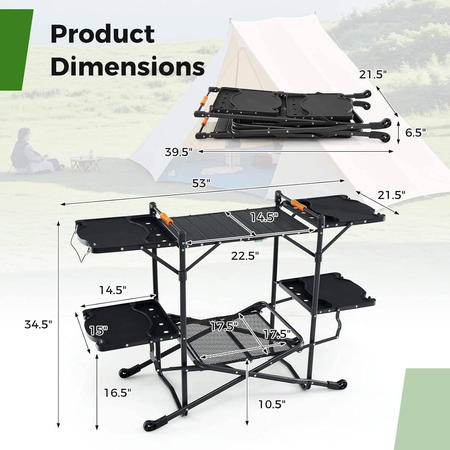 Mesa de Cocina Portátil para C - Camping Cooking Top reseña y precio