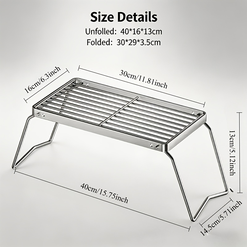 Soporte portátil plegable de a - Camping Cooking Meat reseña y precio