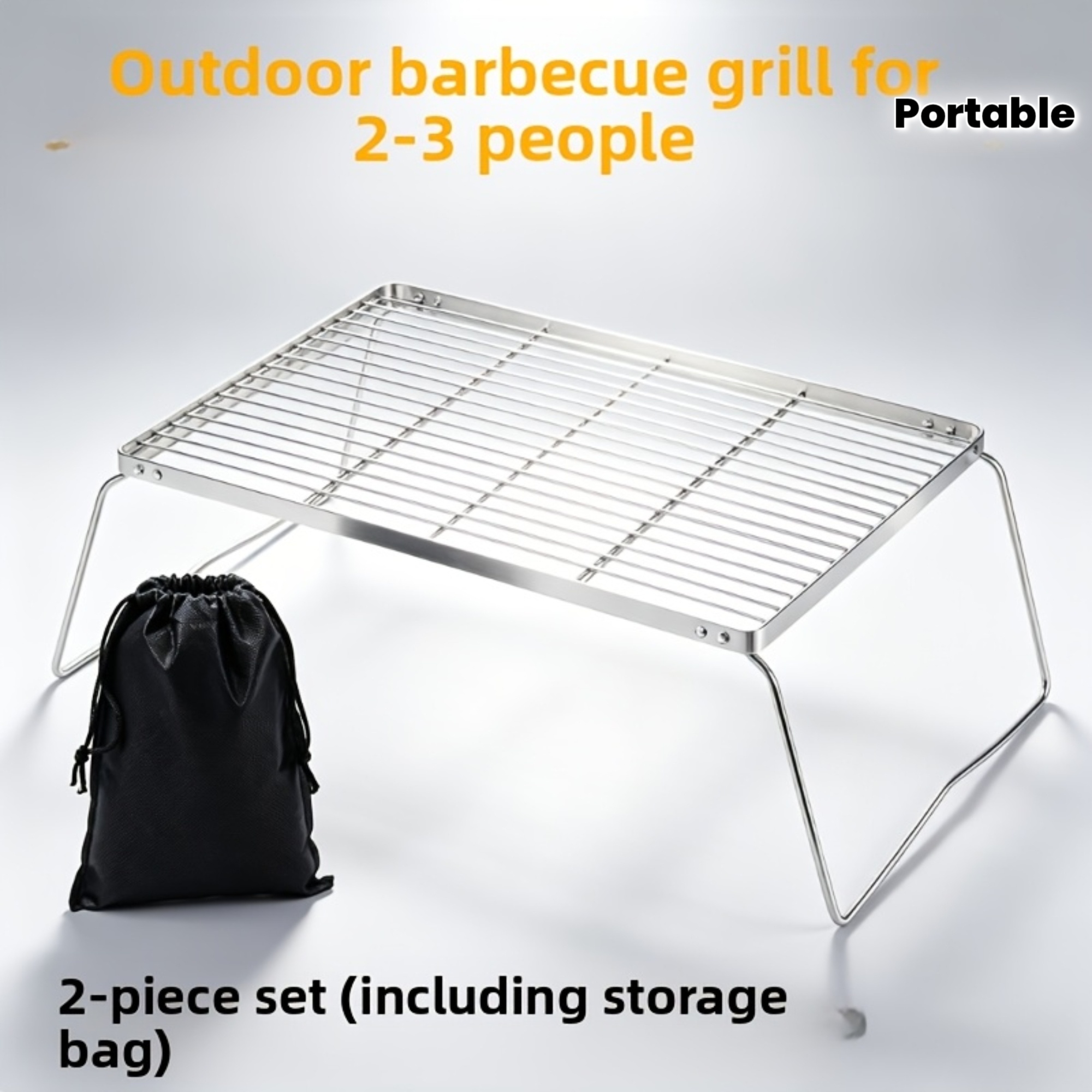 Soporte portátil plegable de a - Camping Cooking Meat reseña y precio