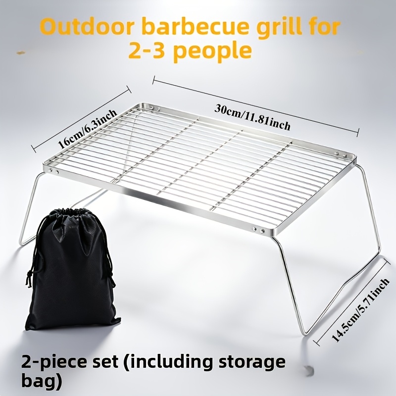 Soporte portátil plegable de a - Camping Cooking Meat reseña y precio