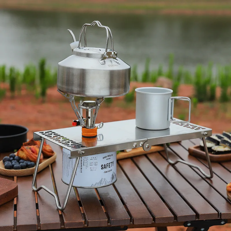 Mesa de té portátil para exter - Camping Cooking Meat reseña y precio