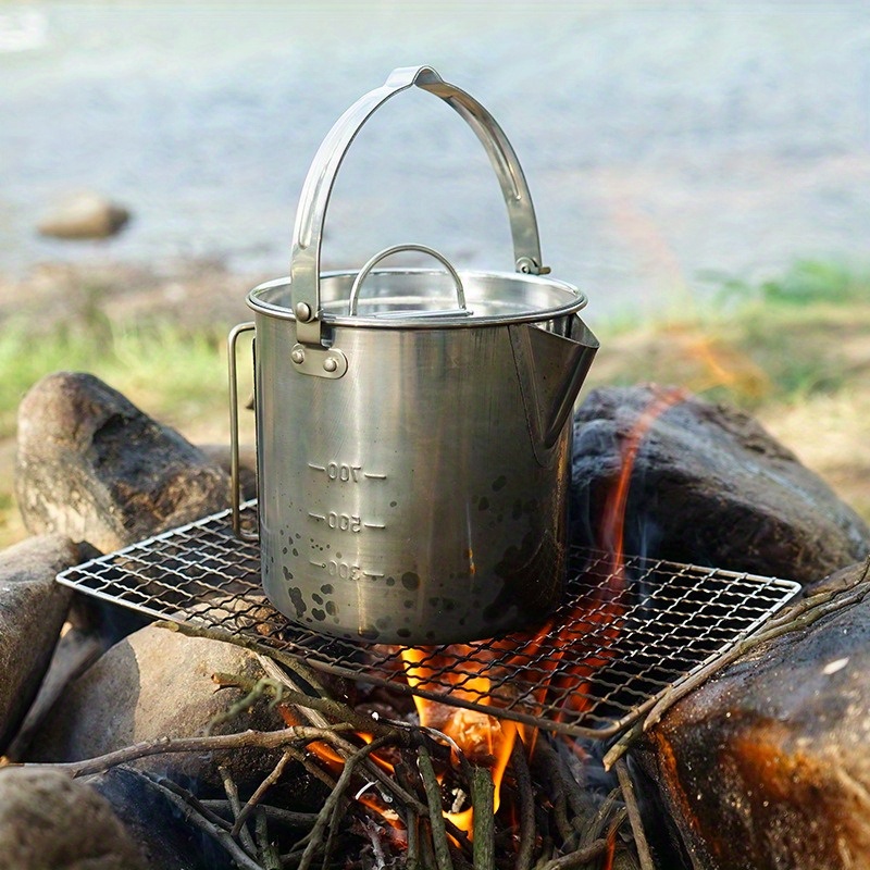 Hervidor de acero compacto y p - Camping Cooking Set Stainless Steel reseña y precio