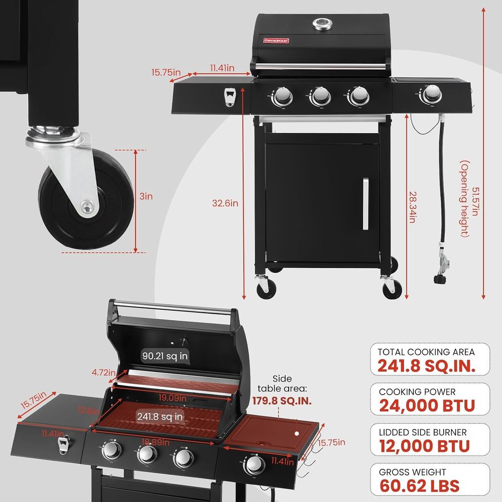 Parrilla de Gas Propano de 3 Q - Camping Cooking Top reseña y precio