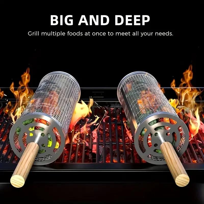 Cesta de acero inoxidable para - Camping Cooking Meat reseña y precio