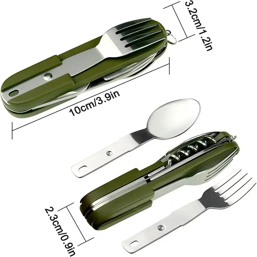 Juego de Utensilios de Viaje 5 - Camping Cooking Set Stainless Steel reseña y precio