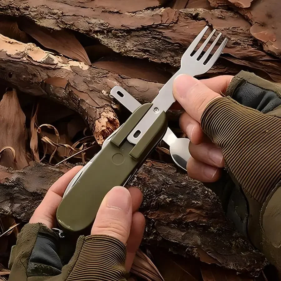 Juego de Utensilios de Viaje 5 - Camping Cooking Set Stainless Steel reseña y precio
