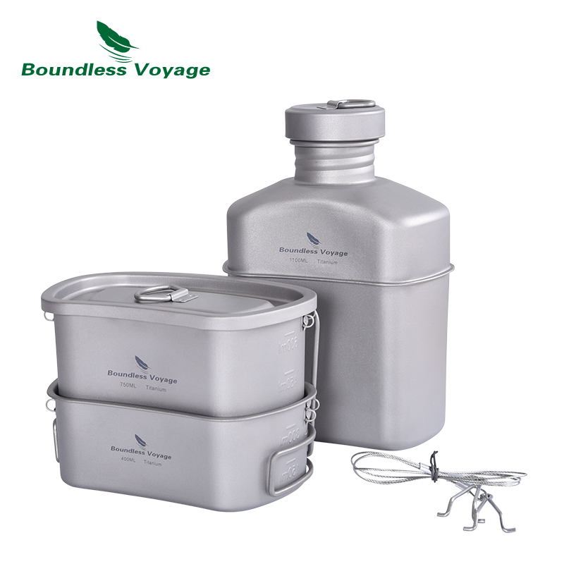 Juego de cocina de cantimplora - Camping Cooking Mess Kit reseña y precio