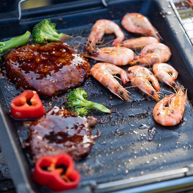 Sartén cuadrada gruesa para ex - Camping Cooking Meat reseña y precio