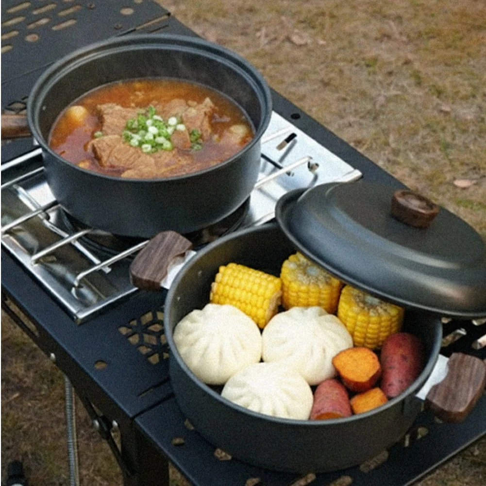 Juego de ollas de cocina para  - Camping Cooking Pot With Lid reseña y precio