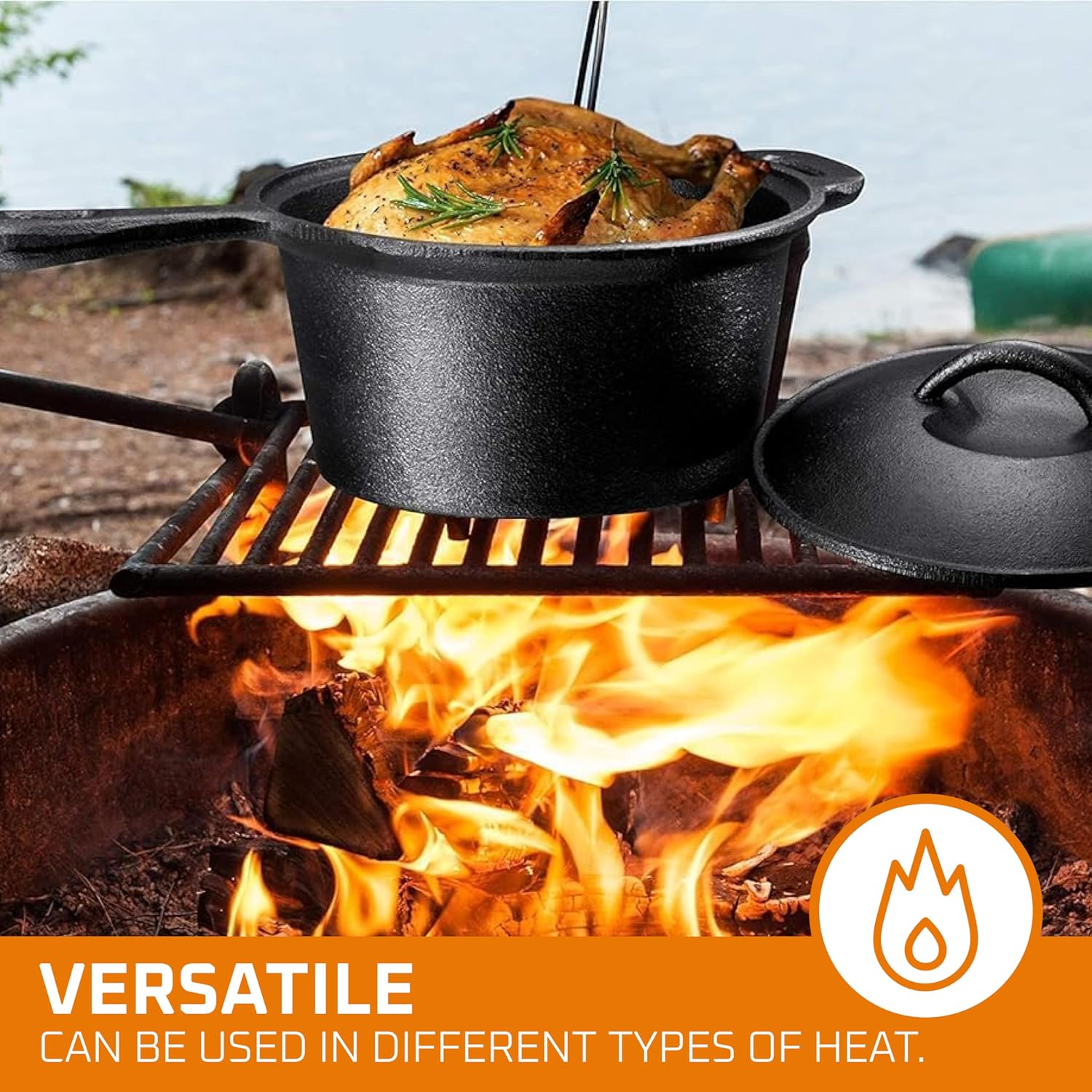 Juego de cocina para acampar d - Camping Cooking Pot With Lid reseña y precio