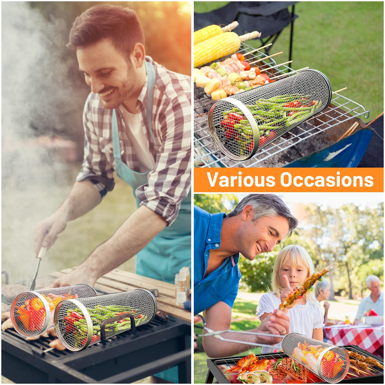 Cestas rodante para asar al ai - Camping Cooking Gear Set reseña y precio