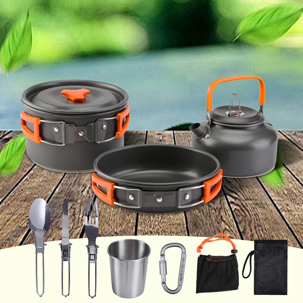 Kit de utensilios de cocina pa - Camping Cooking Set Stainless Steel reseña y precio
