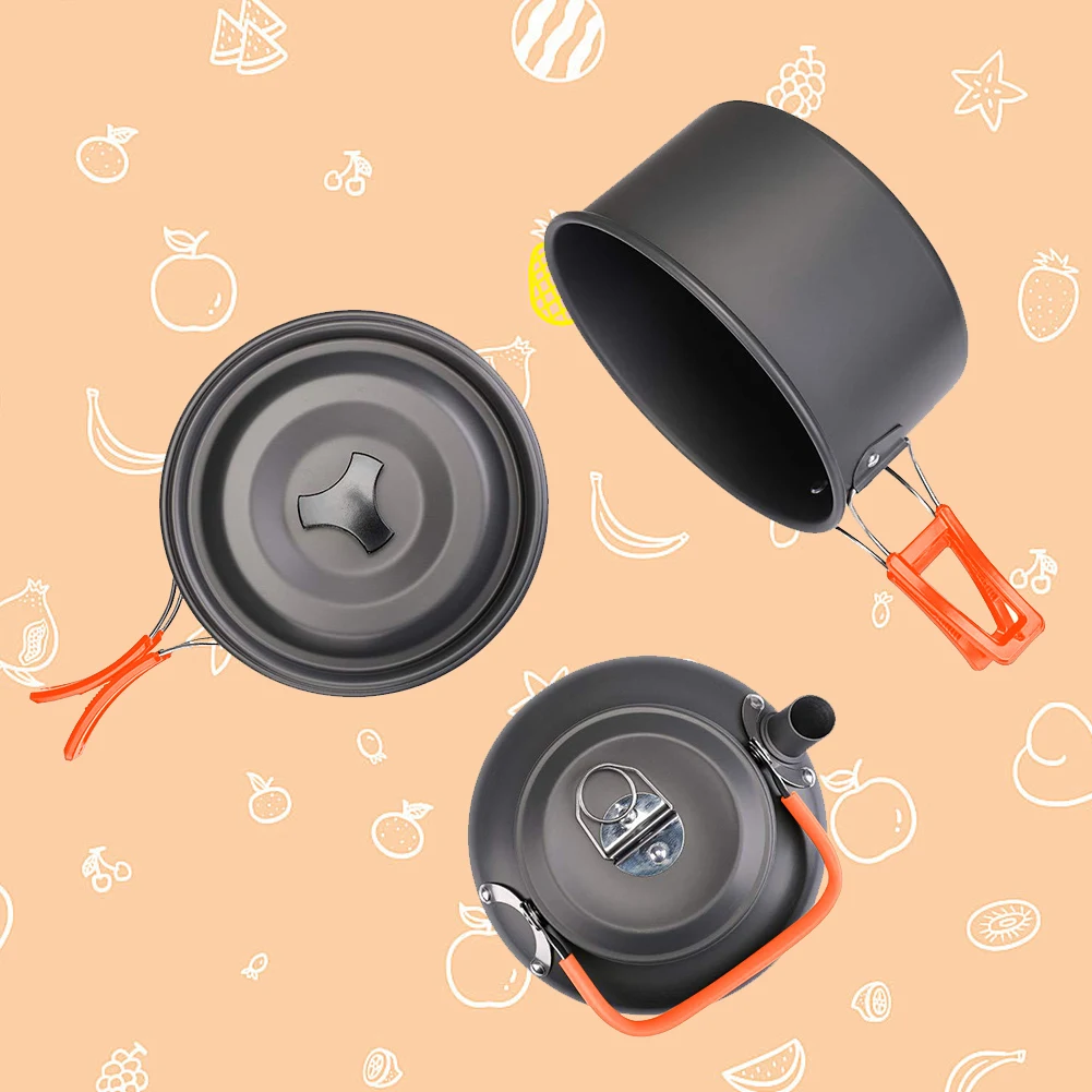Kit de utensilios de cocina pa - Camping Cooking Set Stainless Steel reseña y precio