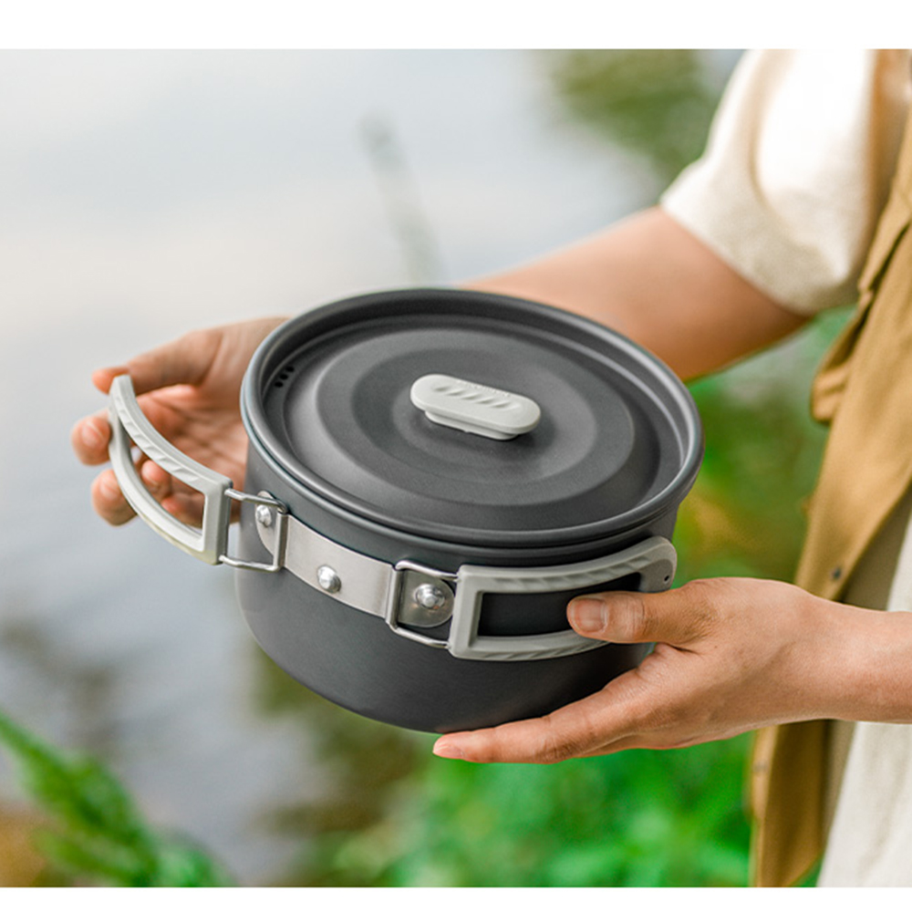 Naturehike-Juego de ollas al a - Camping Cooking Set Stainless Steel reseña y precio